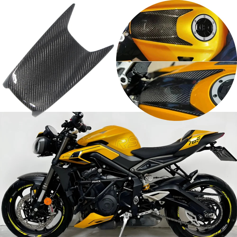 For Street Triple 765RS Moto2 2023 2024 2025 Fuel Tank Shell Fuel Tank Protection Cover Motorcycle Carbon Fiber Fuel Tank Shell