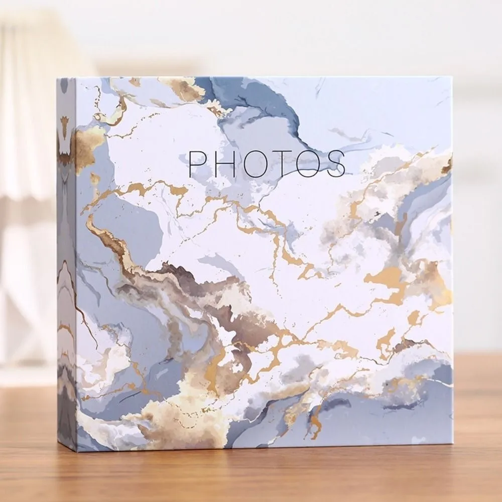 200 Sheets 6-inch Photo Album Interleaf Style Writable Creative Photo Album 4R Size Anniversary Edition Family Photo Album