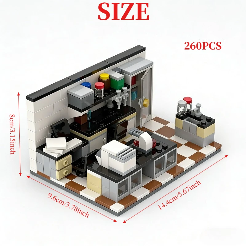ชุดสร้างห้องปฏิบัติการขนาดจิ๋ว 260 ชิ้น - ชุดโมเดลตกแต่งบ้านขนาดจิ๋ว, ของขวัญ DIY สุดสร้างสรรค์สำหรับวัยรุ่นและนักสะสมผู้ใหญ่