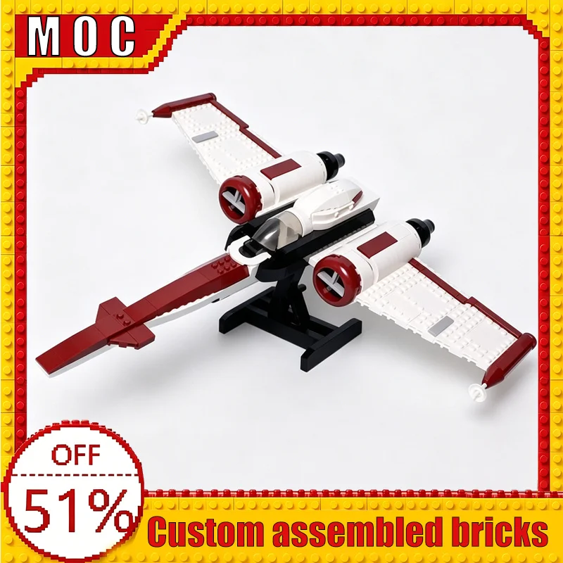 

859PCS Classic Interstellar Assault Fighter Sci-Fi Battle Vehicle MOC Building Blocks Model DIY Assembly Educational Toys Gifts