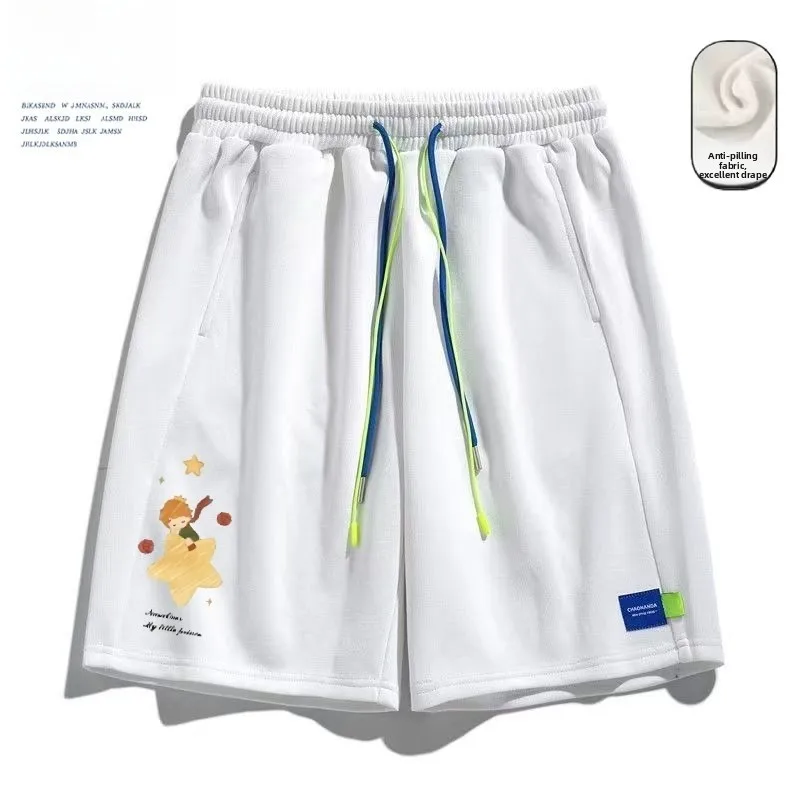 

Comfortable Printed orts Men's Fitn Spor Loose Straight Leg Elastic Waisand Five-Quarter Length Casual Summer Trousers