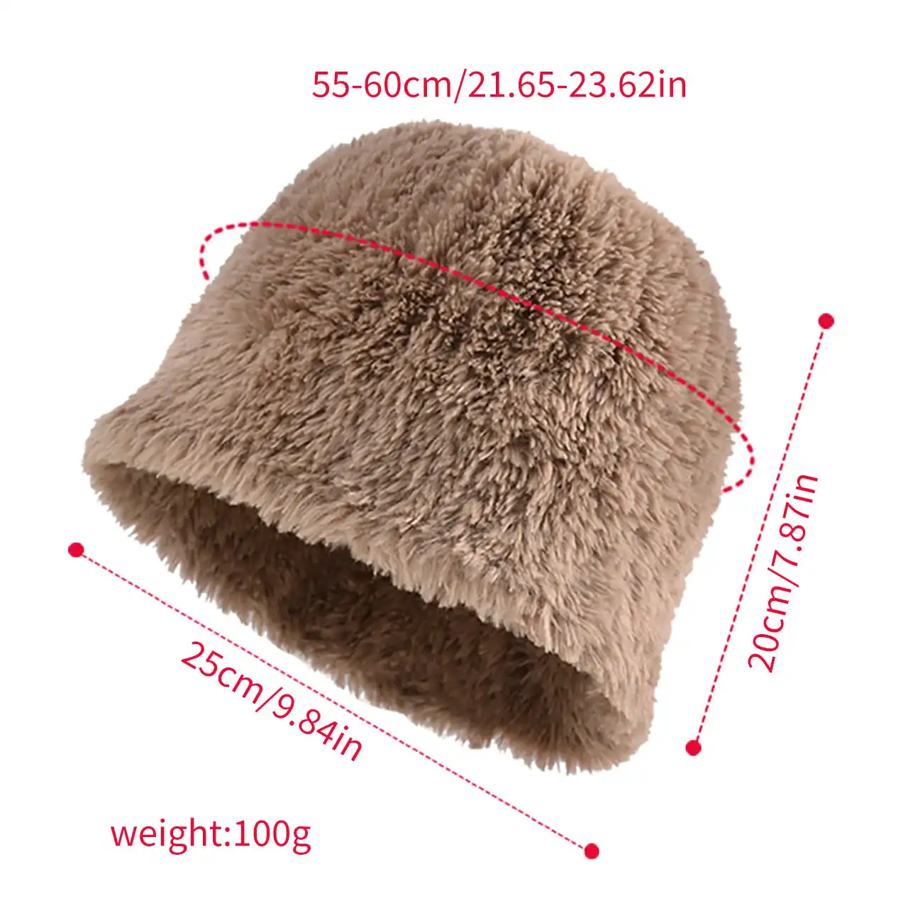 قبعة دلو شتوية من القطيفة للنساء سميكة ودافئة من الفرو المنفوش قبعة صياد كورية بلون سادة مريحة بنما #6