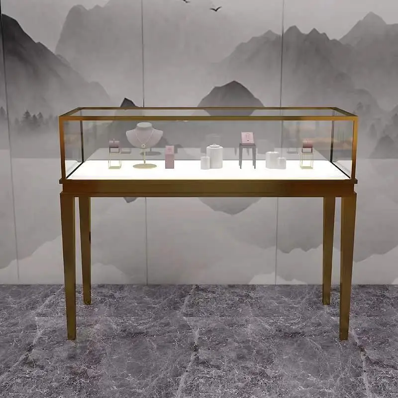 

Custom. Jewelry Gold and Silver Jewelery Jade Display Counter Antique Crafts Crafts Glasses Stainless Steel Transparent Show Cas