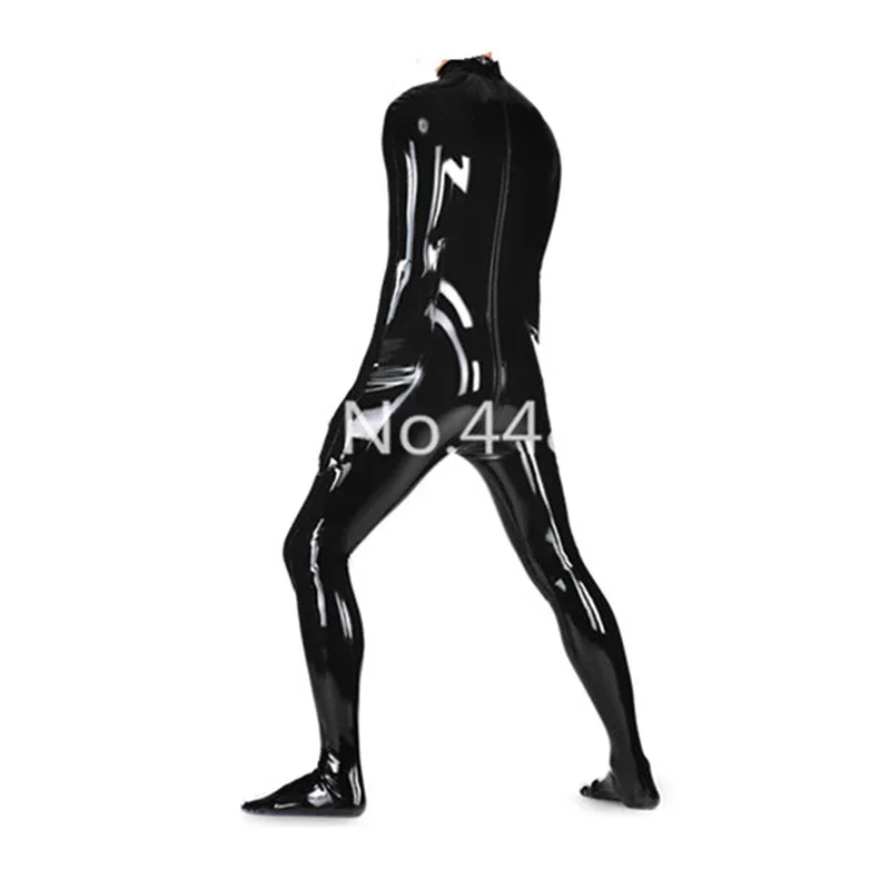 Black Nature Latex Catsuit Unisex Funny Latex Bodysuit Costumes With Back Zipper Custom Made