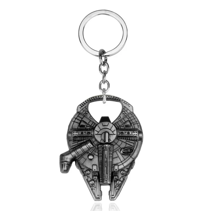 Disney Star Wars Spaceship R2-D2 Keychain The Mandalorian Movie Character Cartoon Animation Pendant Metal Accessories