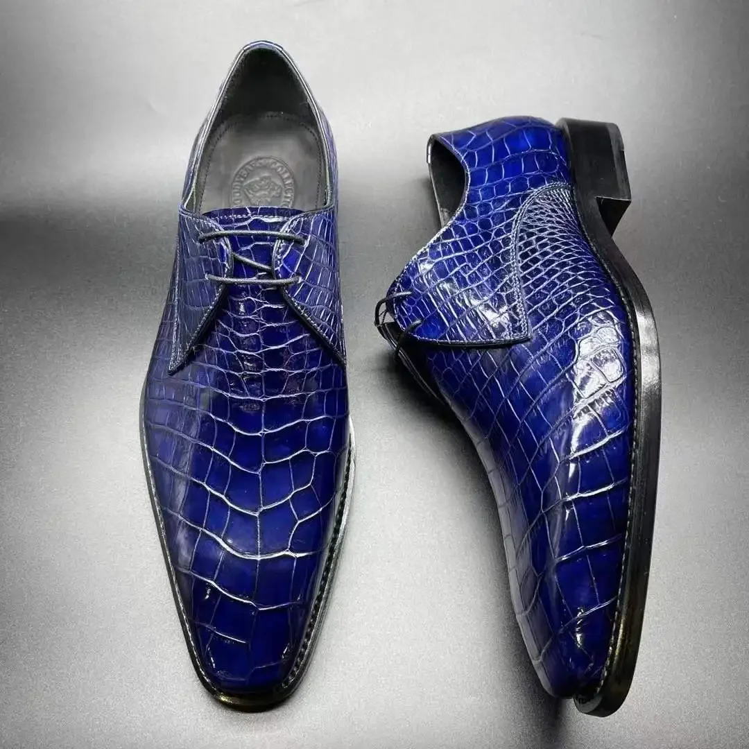 chue new men dress men Derby shoes men crocodile leather shoes