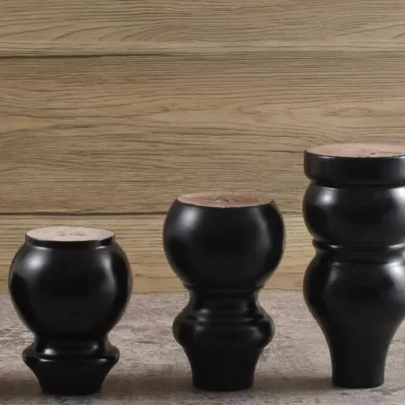 Sofa Support Legs Wooden Legs European Style TV Cabinet Legs American Furniture Feet Height Increasing Gourd Feet Bedside Table