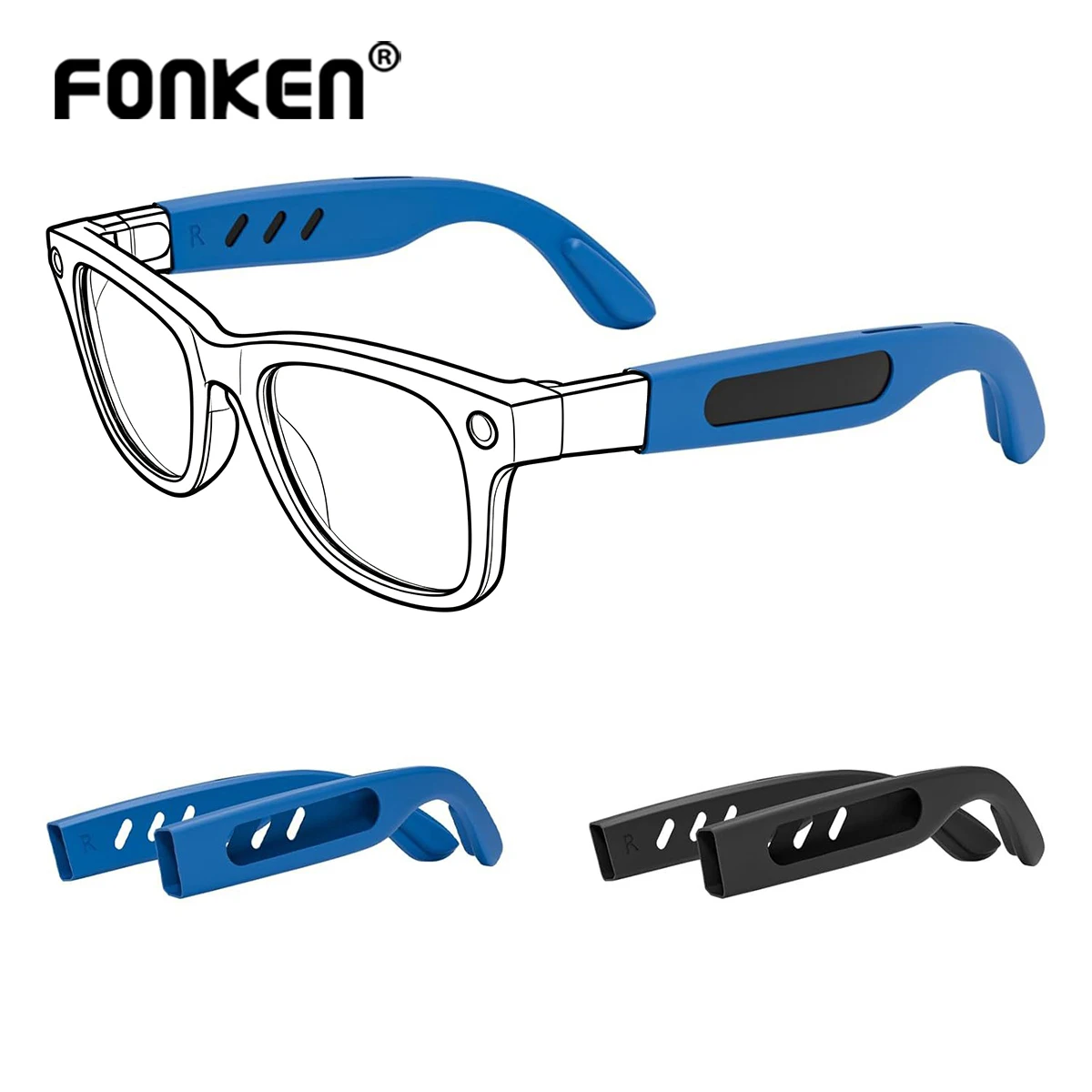 Rutschfeste Silikon-Brillen-Ohrhalterungen, Schweißresistent, Komfortable Brillen-Ohrbügel für Ray-Ban Meta Wayfarer/Skyler/Headliner