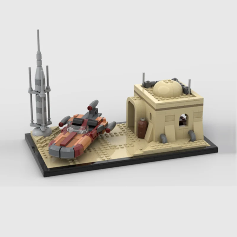 Star Movies Model MOC Building Bricks Desert Landspeeder Platform Modular Technology Gifts Holiday Assemble Children Toys Suit