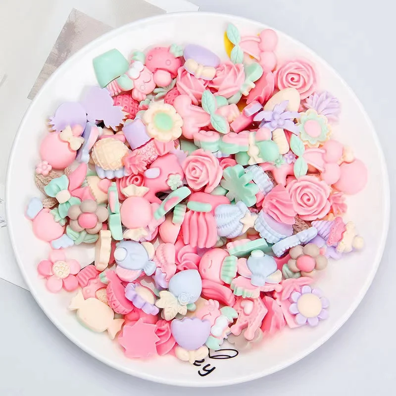 20 piezas 3D rosa forma mixta decoración de resina para uñas piezas Kawaii flor accesorios de colgantes para uñas DIY prensa en uñas diamantes de imitación