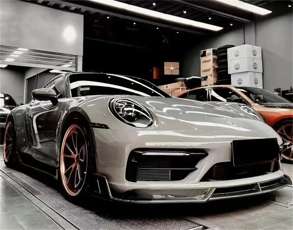 

True Carbon Fiber X-style Front Lip Front Bumper Lip Rear Diffuser Body Kit for Porsche 911 992