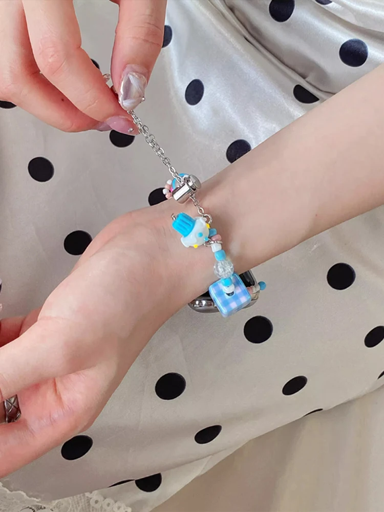 Ремешок с милым котенком и котом для Apple Watch Ultra 10 9 8 7 6 5 SE 4, женский браслет-ремешок для iWatch 38 мм 40 мм 41 мм 42 мм 45 мм 46 мм 49 мм