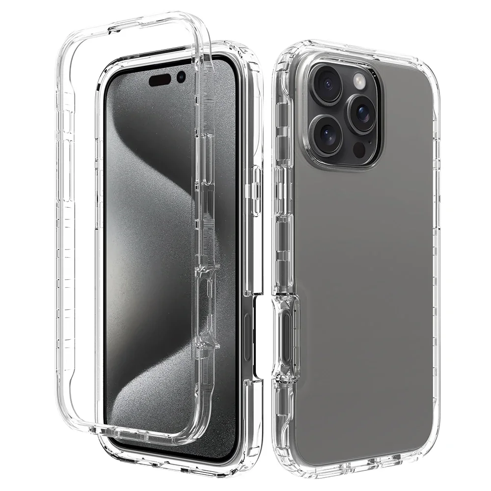 360 Full Body Drop Protection Case For iPhone 16 15 13 14 12 Mini 11 Pro Max XR XS 10 X 7 8 Plus Non-Slip Slim Fit Clear Cover