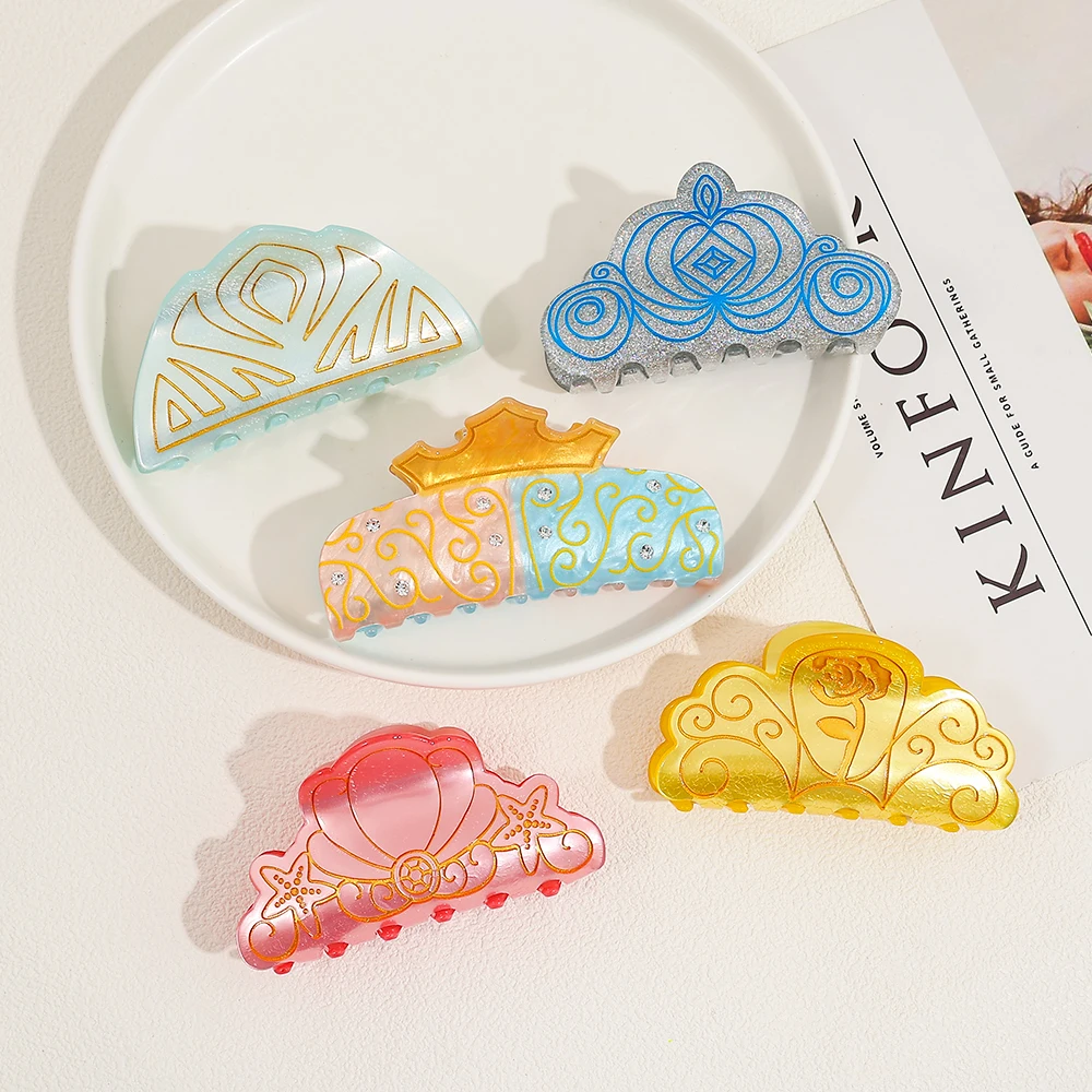 1 buah/5 buah cakar rambut mahkota elegan putri Disney - aksesori rambut multifungsi. Barang-barang aksesori kecil baru, cocok sebagai hadiah