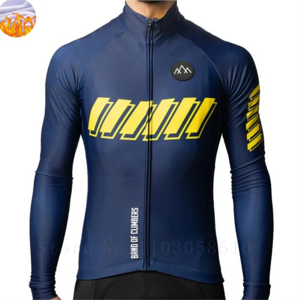 

Winter Jacket Thermal Fleece Team Cycling Jacket Long Sleeve Jersey Mtb Road Bike Clothes Ciclismo Hombres Sportwear equipment