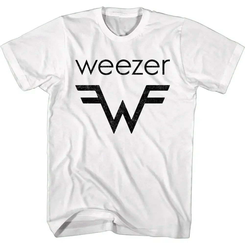 Weezer Men's T Shirt W Logo White Album Vintage 90s Alt Rock Band Concert Tour Merch Alternative Progressive Metal