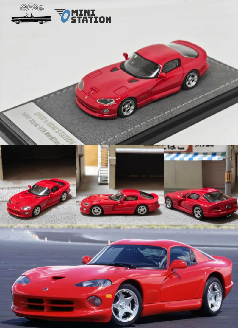 Próximamente llega: Mini Station x GFCC Modelo 1:64 Dodge Viper Mk2 SR II 1996 GTS Color Rojo, Auto de Colección Fundido a Presión