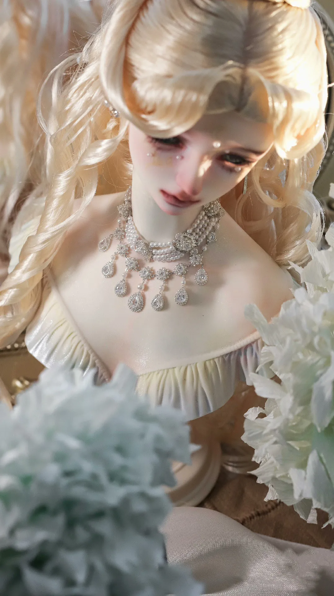 Fashion High-End Doll Accessories 1/3 BJD Zircon Pearl Necklace Jewelry