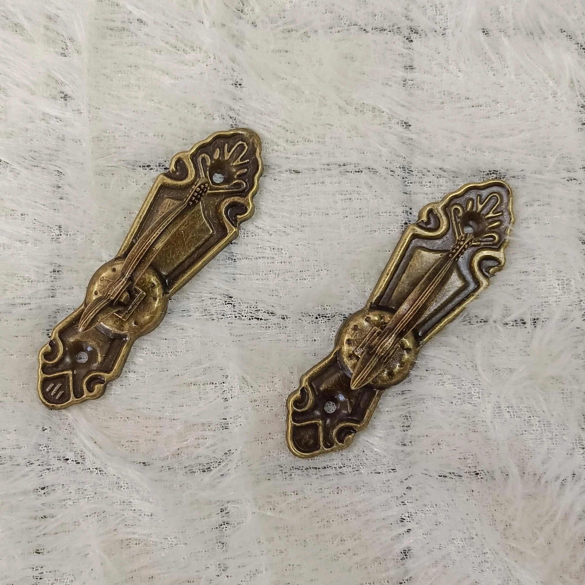 4Pcs Bronze-colored Small Hook, Including Installation Screws, Hat Hook, Curtain, Window Decoration, Shower Curtain Hook