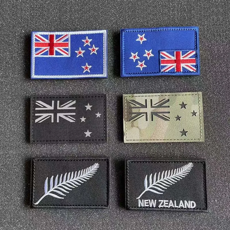 2-teiliges Set Neuseeland-Flagge IR-reflektierende Emblem-Stoffapplikationen, Stickerei-Patches, militärische taktische Abzeichen-Aufkleber für Rucksäcke – Detail 4