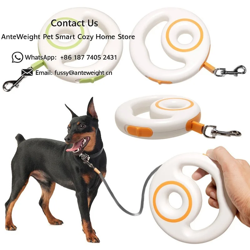 

Automatic Retractable Dog Leash, Anti-Shock Round Traction Rope with One-Button Lock | Safe & Smooth Walk Control
