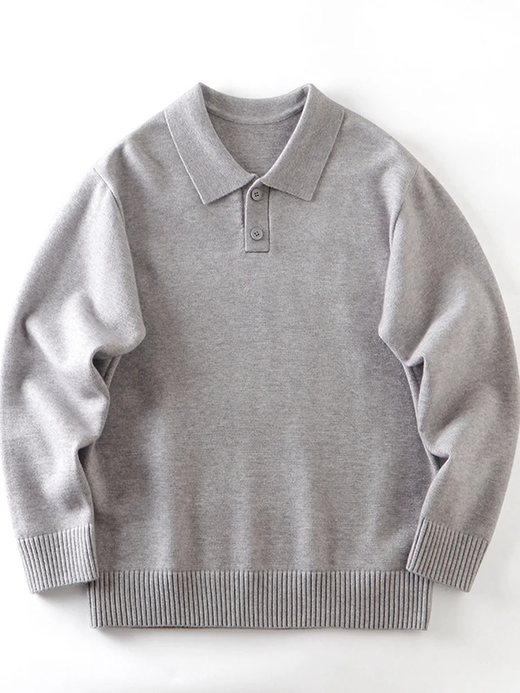 

Autumn New Sle American Trend Soft Skin-friendly Knitted Jaet Loose Casual Collar Men's Sweater Warm Regular Sve Length