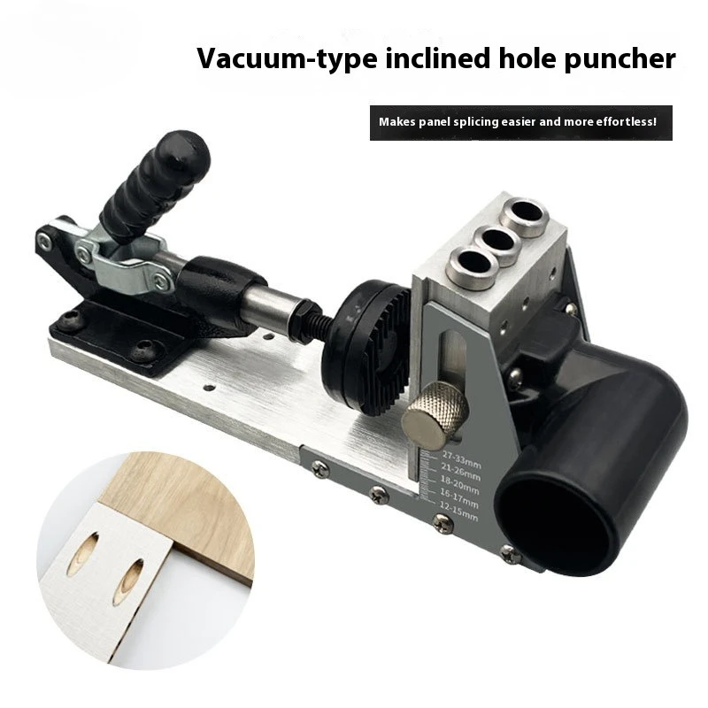 15° Angled Pocket Hole Jig Kit with Dust Collection, Woodworking Drill Guide Jig for Wood Joint Connection Hand Tools