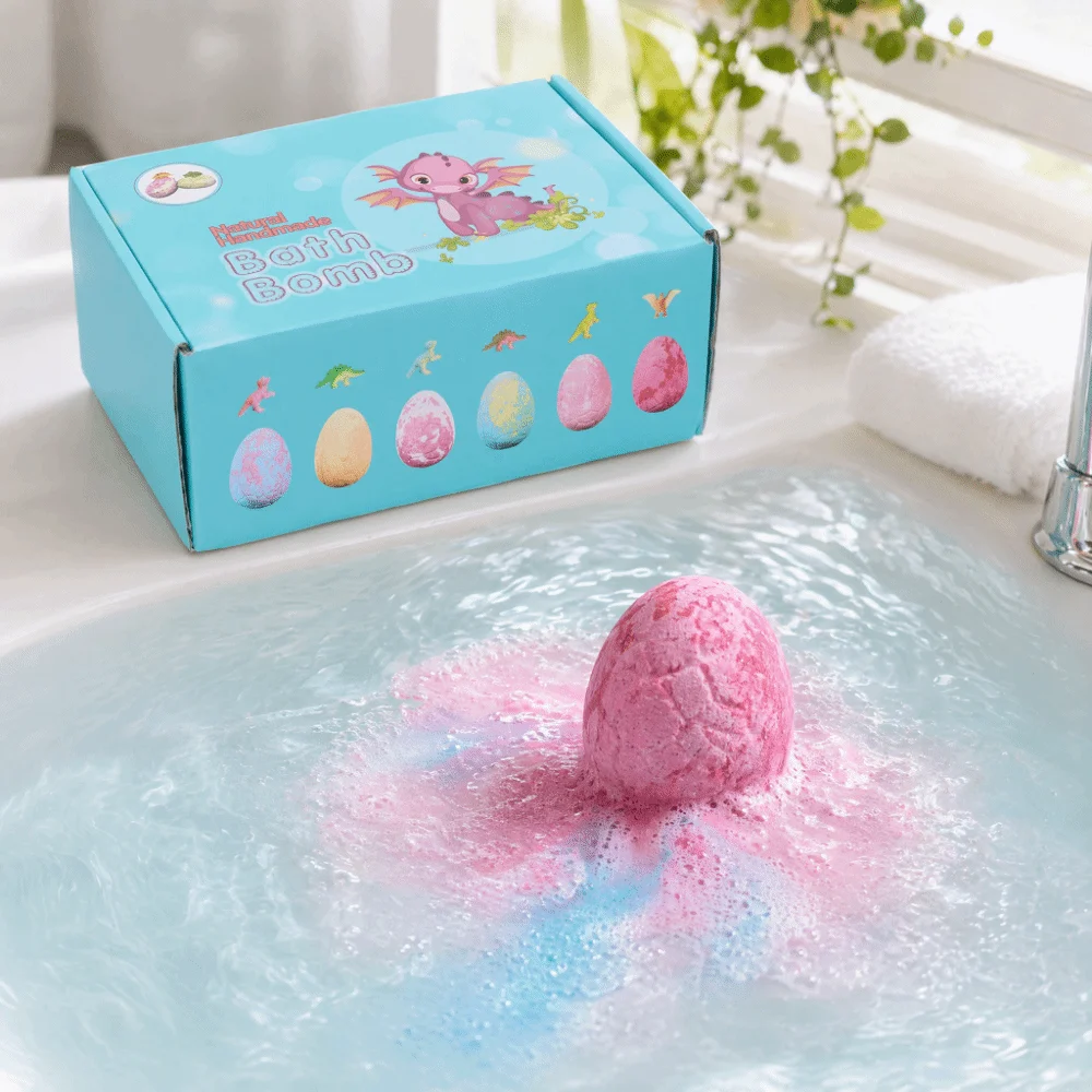 Practical Bath Salt Bath Dinosaur Egg Shaped Colorful Bath Salt Ball Fun Relaxing Fizzy Bath Spa Use