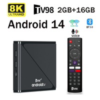 TV98 ATV PRO TV Box Android 14 2GB 16GB BT5.0 Smart TV Box HD 8K 4K Allwinner H313 Quad Core OTA WiFi 4G 5G Voice remote IPTV