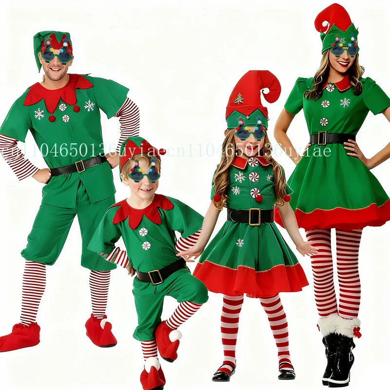 

2025 Christmas Costumes Adult, Child, Baby Cosplay Costumes Carnival Party Clothes Girl's Dress Set Boy Xmas Gift Halloween