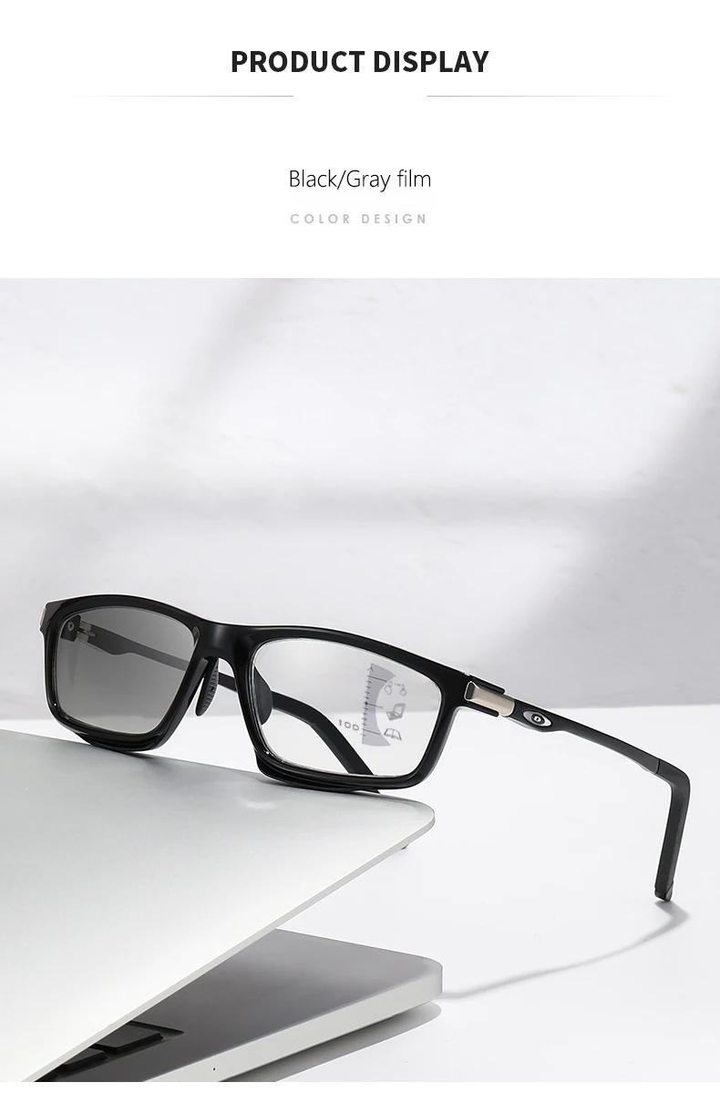 Lichtempfindliche Farbwechsel-Sport-Reise-Multifokusbrille für den Außenbereich mit langem und nahem Dual-Purpose-Lesebrille 81304 – Detail 7