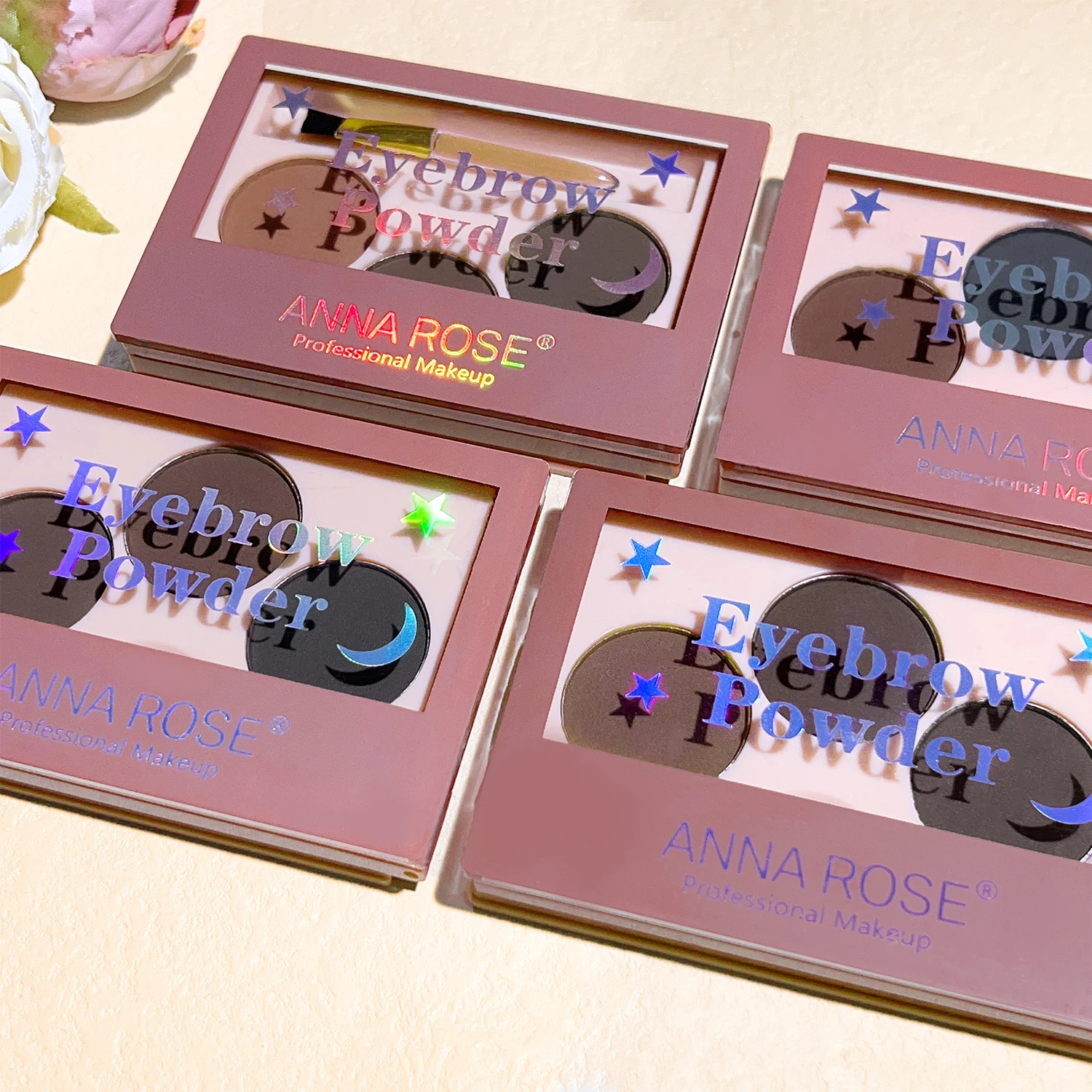 Three-color eyebrow pink women's waterproof and sweat-proof long-lasting three-color plate women's waterproof natural contouring