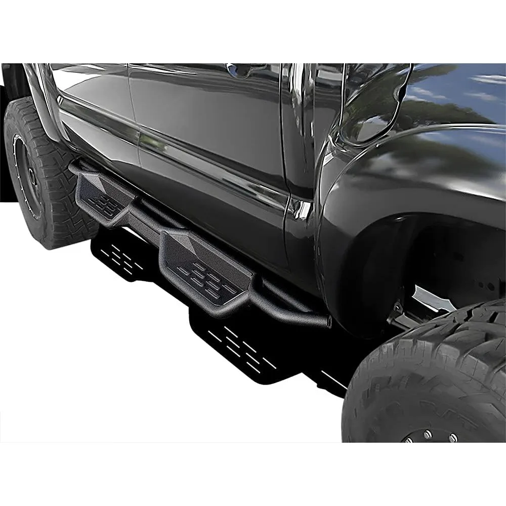 Black 6 Inches Tubular Drop Down Style Nerf Bars Running Boards Compatible with Toyota Tacoma 2005-2023 Double Crew Cab