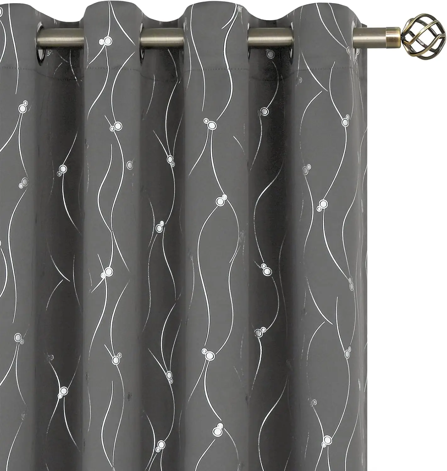

Blackout Curtains for Bedroom/Living Room 84 Inch Length 2 Panels Set, Dark Grey Room Darkening Thermal Insulated Gromme
