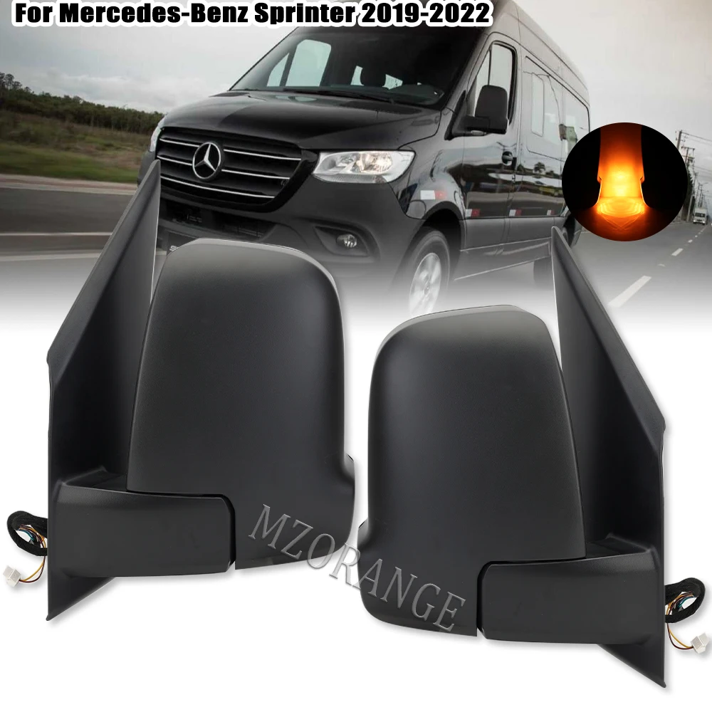 Side Door Mirror Assembly for Mercedes-Benz Sprinter 2019 2020 2021 2022 Blind Spot Type Heated Side View Convex Car Accessories