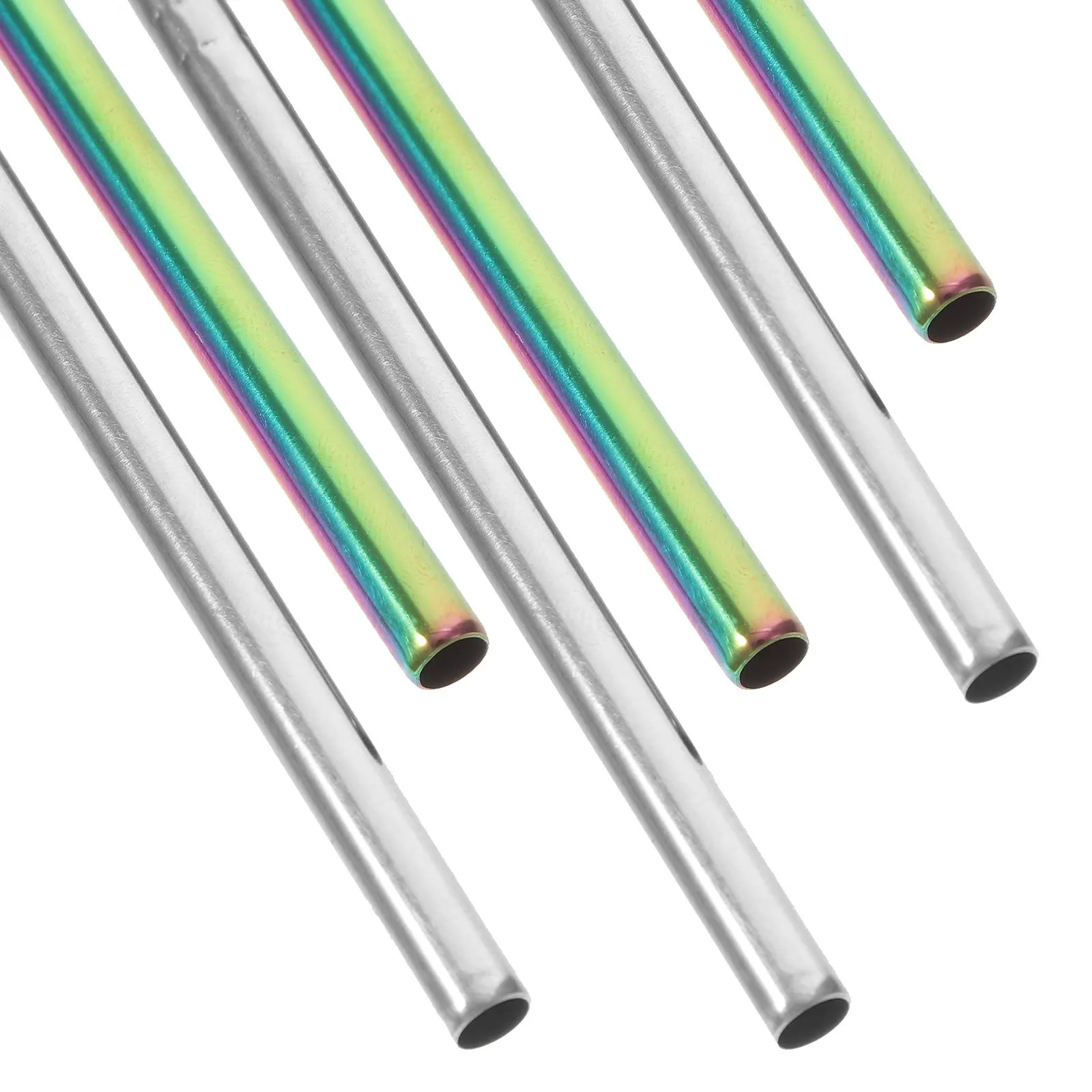 

1Set Stainless Steel Straw Reusable Decorative Short Metal Drinking Straws with Cleaning Brush for Party Juice Cocktail Smoothie
