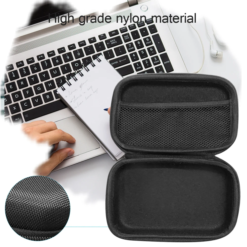 Laptop Charger Hard Disk Drive Storage Bag Fall Resistant Carrying Case Wear-resistant for Apple MacBook Computer Black