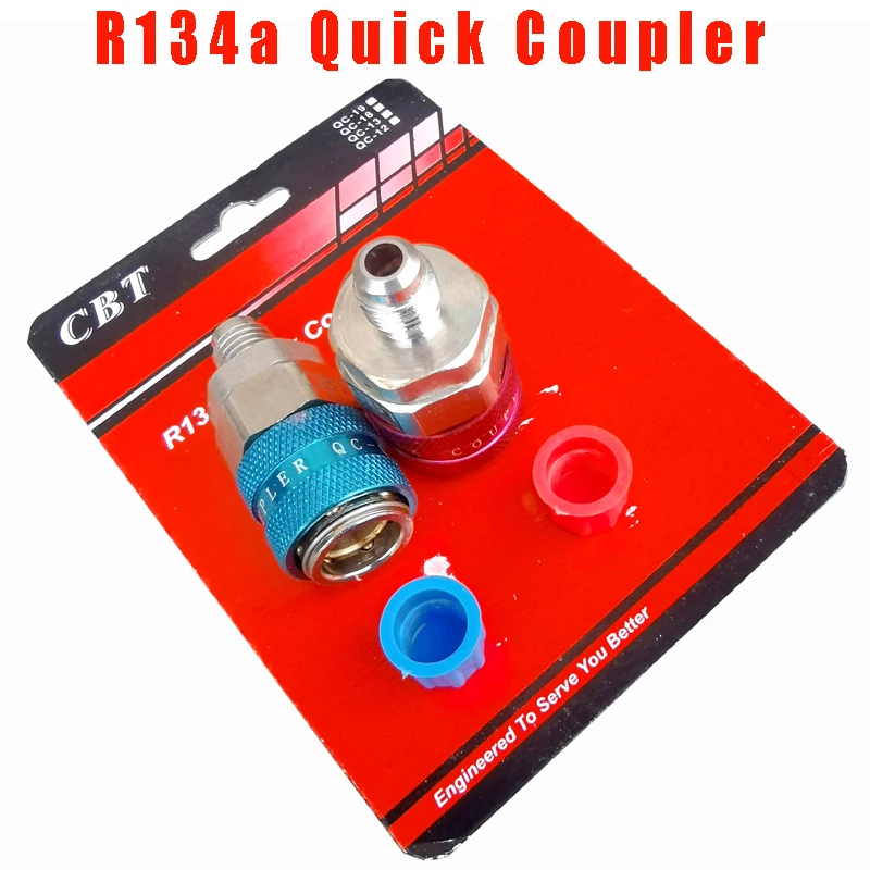 R134A Low High Side Auto Car Quick Coupler Connector Brass Adapters Air Conditioning Refrigerant Adjustable AC Manifold Gauge