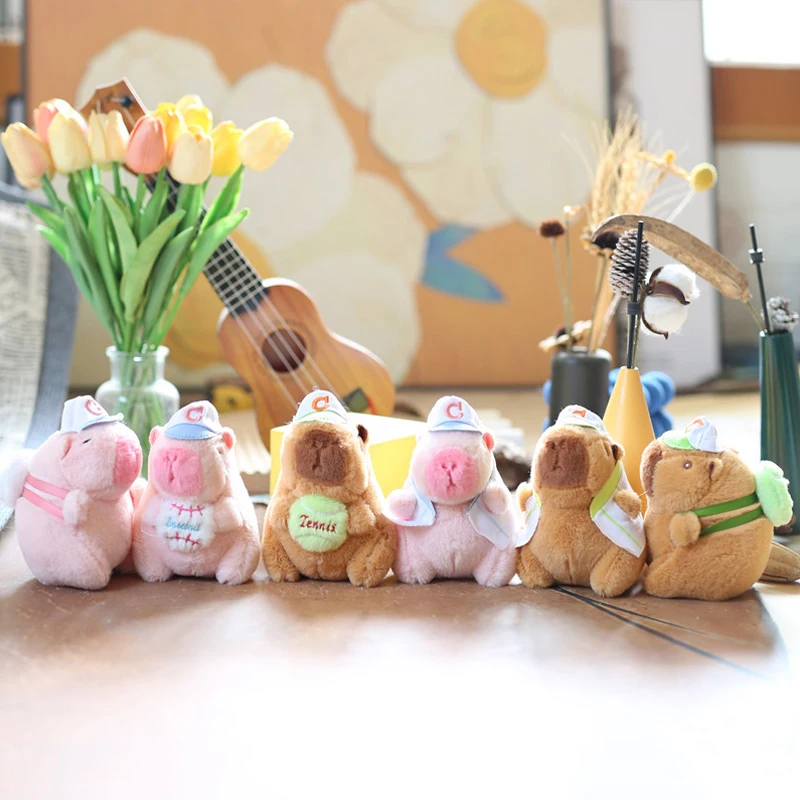 ตุ๊กตาน่ารัก Capibala จี้ Key CHAIN ตุ๊กตา Capybara ของเล่นตุ๊กตารถพวงกุญแจกระเป๋าจี้ Keyring เครื่องประดับของขวัญเด็ก