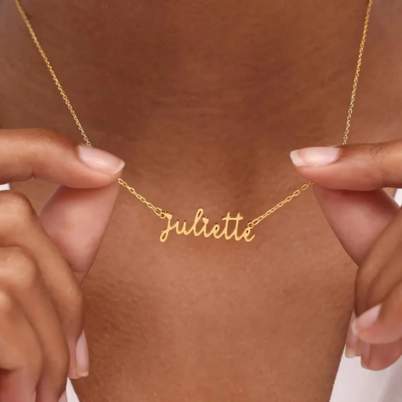Personalized Custom Script Name Necklace, 304L Stainless Steel Dainty Pendant Jewelry Gift for Birthday Anniversary Mother