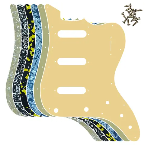Xinyue Custom Guitar Pickguard - For US Harley Benton Bass Vi Guitar Pickguard Scratch Plate Multicolor Choice
