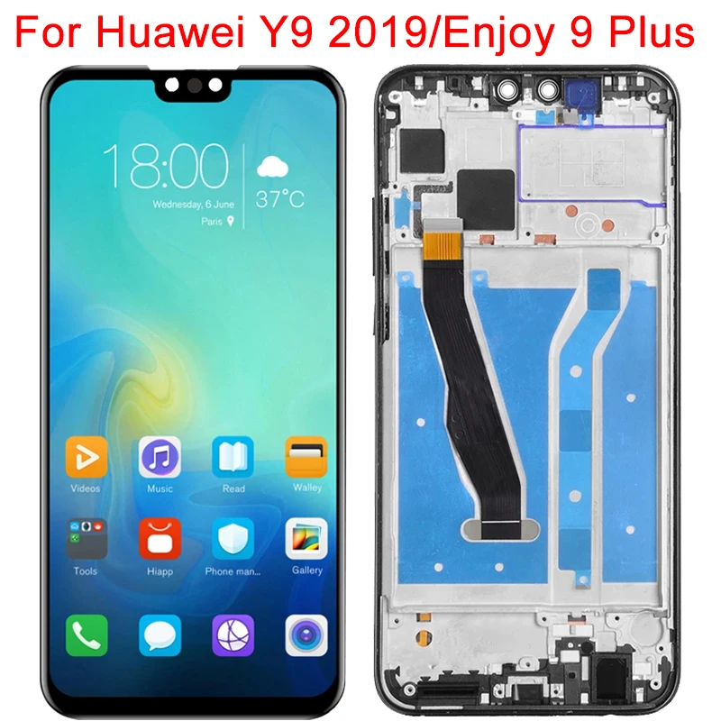 

Оригинальный ЖК-дисплей Enjoy 9 Plus для Huawei Y9 2019, дисплей с рамкой, сенсорный экран 6,5 дюйма, зеркальный дисплей LX3, детали панели ЖК-дисплея