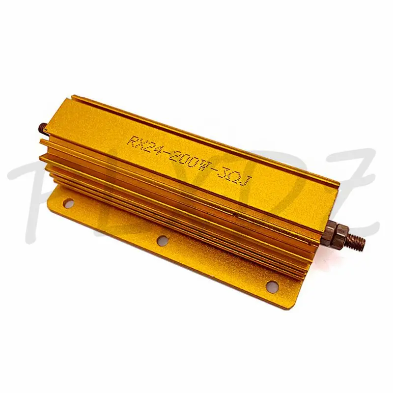 Rezystor drutowy o mocy 200 W RX24 z aluminiową powłoką metalową 0, 1~10K 0.15 0.2 0.5 1 2 3 4 6 8 15 20 100 150 200 300 1K 10K ohm — zdjęcie 6