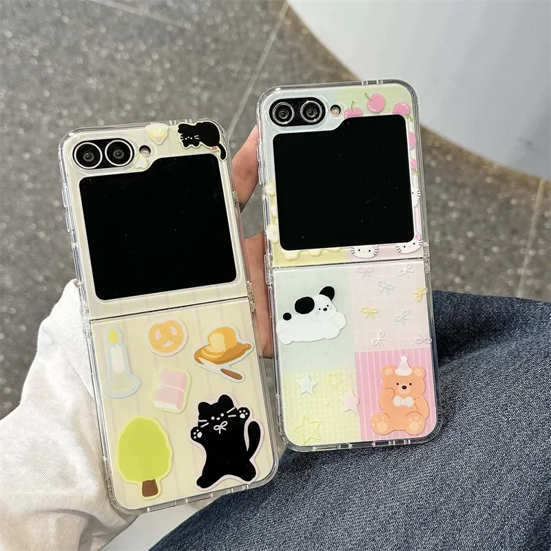 

Puppy Snack Phone Case for Samsung Galaxy Z Flip 6 5 4 3 Protective Back Cover for ZFlip4 ZFlip5 ZFlip6 Case