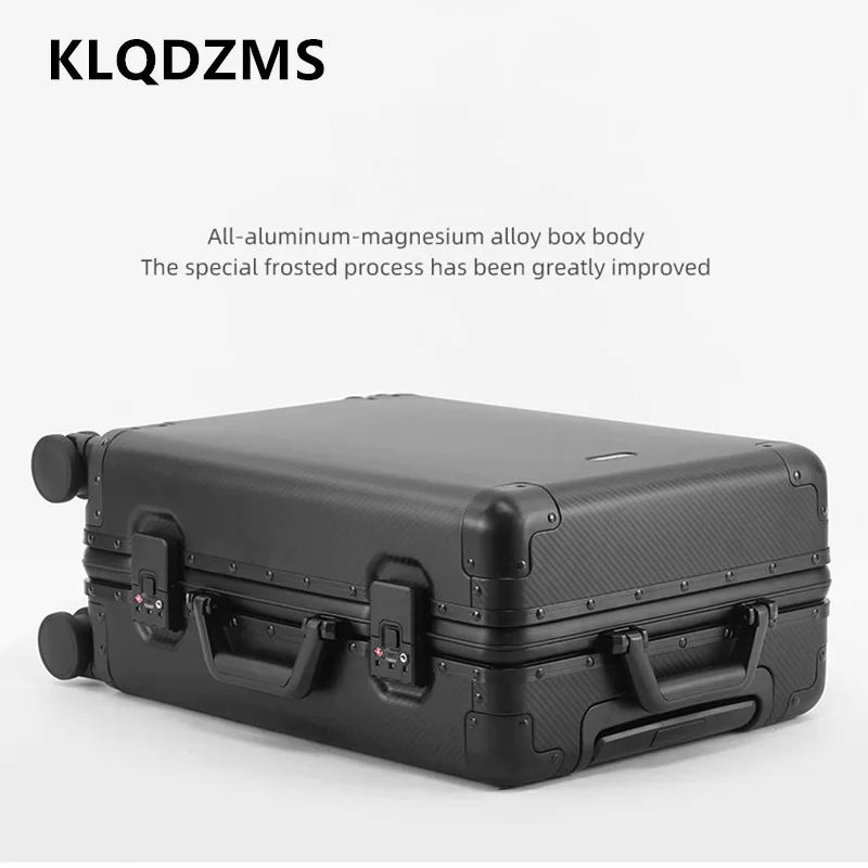 

KLQDZMS High-quality Suitcase 20"26-inch All Aluminum Magnesium Alloy Boarding Box Large Capacity Trolley Case Business Luggage