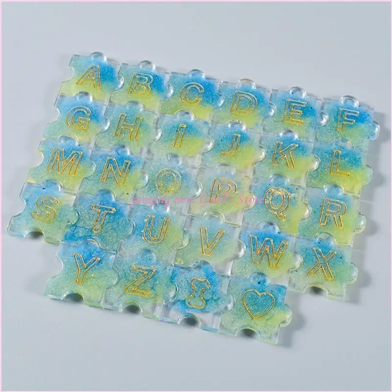 

57QA алфавит головоломка силиконовая форма буква номер овальная подвеска DIY форма из смолы