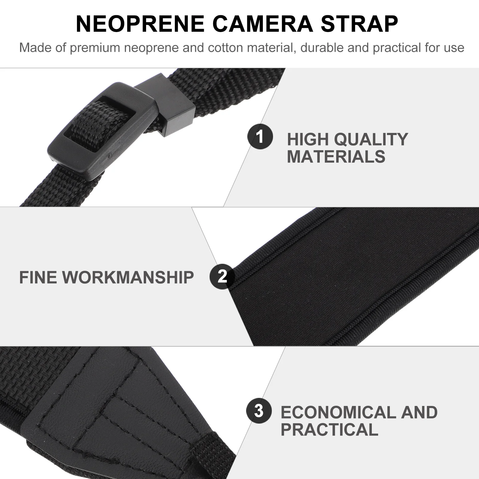 

2pcs Adjustable Neoprene Shoulder Neck Strap Durable Cotton Material Universal Outdoor Hiking Camping Use Strap For Camera Hook