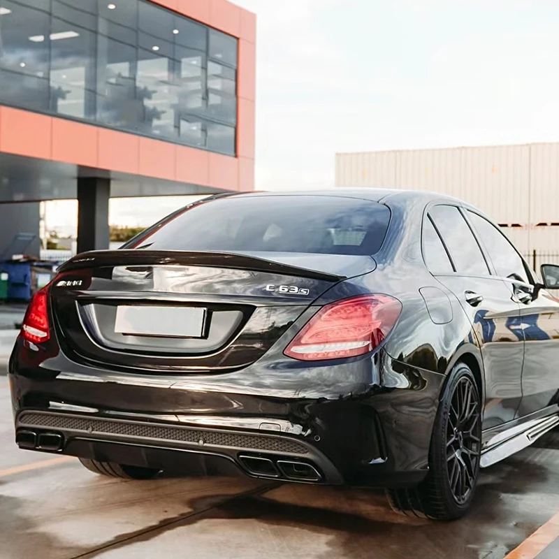 Carbon Fiber Boot Rear Trunk Spoiler For Mercedes Benz C Class Sedan W205 2015-2021 Deflector C63s AMG PSM Style Gloss Black