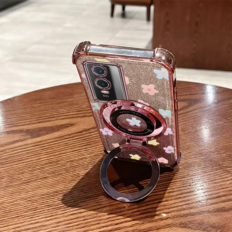 حبة حزام بريق لطيف الزهور حامل هاتف الحال بالنسبة لهواوي الشرف 9X برو 60 70 80 90 100 200 300 برو الترا Y9s حامل غطاء