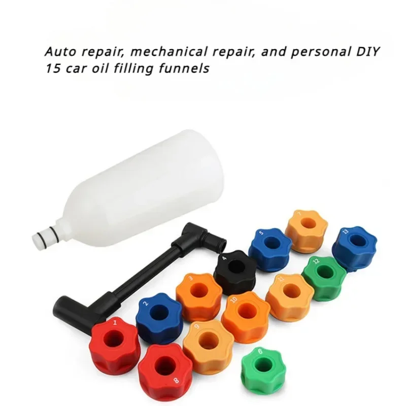 15 Fuel Funnels Per Set for Adding Engine Oil and Changing Car Engine Oil Change Tool Funnels